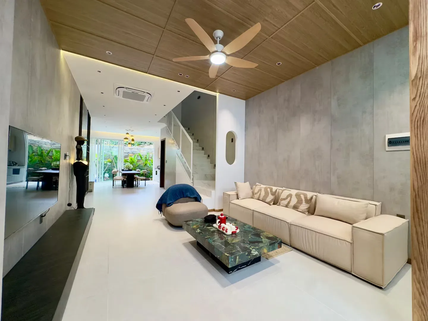 다낭 독채빌라 추천｜미케비치 도보 3분 와비사비 감성 4룸 빌라｜루프탑 BBQ + 정원 + 넷플릭스 - 1